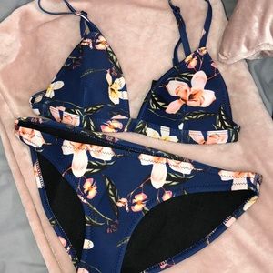 Navy floral bikini
